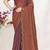 Designer rust heavy zarkan work satin silk saree