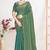 Designer ice blue heavy zarkan work satin silk saree