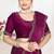 Designer wine heavy zarkan work satin silk saree