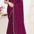Designer wine heavy zarkan work satin silk saree