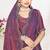 Designer purple heavy zarkan work satin silk saree