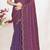 Designer purple heavy zarkan work satin silk saree