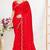 Designer red heavy zarkan work satin silk saree