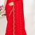 Designer red heavy zarkan work satin silk saree