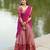 Dusty Rose Pink Kanjivaram Silk blend Half Saree with Traditional Gold Zari Weaving Work
