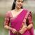 Dusty Rose Pink Kanjivaram Silk blend Half Saree with Traditional Gold Zari Weaving Work