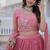 Pink Embroidery Zari Coding Sequins Work Lahenga Choli And Duptta