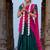 Dark Green Kanjivaram Silk blend Half Saree with Traditional Gold Zari Weaving Work