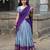Powder Blue Kanjivaram Silk blend Half Saree with Traditional Gold Zari Weaving Work