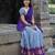 Powder Blue Kanjivaram Silk blend Half Saree with Traditional Gold Zari Weaving Work