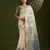 Off white & sky color muga cotton kalamkari resham woven saree