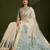 Off white & sky color muga cotton kalamkari resham woven saree