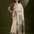 Off white & grey color muga cotton kalamkari resham woven saree