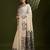 Off white & grey color muga cotton kalamkari resham woven saree