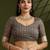 Off white & grey color muga cotton kalamkari resham woven saree