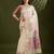 Off white & pink color muga cotton kalamkari resham woven saree