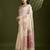 Off white & pink color muga cotton kalamkari resham woven saree