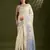 Off white & blue color muga cotton kalamkari resham woven saree