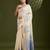 Off white & blue color muga cotton kalamkari resham woven saree