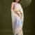 Off white & blue color muga cotton kalamkari resham woven saree