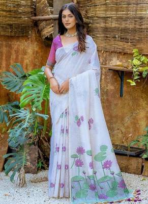 wine silk saree with floral woven design and contrast pallu 1