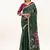 Green color muga cotton rajwadi concept weaving sarees