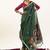Green color muga cotton rajwadi concept weaving sarees