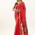 Red color muga cotton rajwadi concept weaving sarees