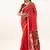 Red color muga cotton rajwadi concept weaving sarees