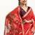 Red color muga cotton rajwadi concept weaving sarees