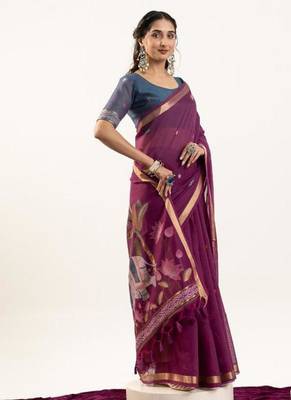 wine muga cotton rajwadi weaving saree 2