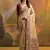 Cream color muga cotton jamdani concept weaving sarees