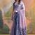 Levender color muga cotton jamdani concept weaving sarees