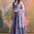 Levender color muga cotton jamdani concept weaving sarees