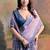 Levender color muga cotton jamdani concept weaving sarees