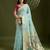 Sky blue color muga cotton paithani resham zari weaving sarees