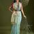 Sky blue color muga cotton paithani resham zari weaving sarees