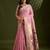 Pink color muga cotton paithani resham zari weaving sarees