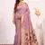 Purple color muga cotton paithani resham weaving sarees