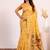 Yellow color muga cotton paithani resham weaving sarees