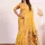 Yellow color muga cotton paithani resham weaving sarees