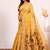 Yellow color muga cotton paithani resham weaving sarees
