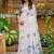 white-navy blue muga silk blend flower weaving sarees