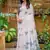white-navy blue muga silk blend flower weaving sarees