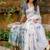 white-navy blue muga silk blend flower weaving sarees