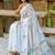 white-orange muga silk blend flower weaving sarees