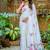 white-pink muga silk blend flower weaving sarees