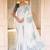 White-blue color muga cotton weaving zari border sarees