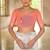 White-peach color muga cotton weaving zari border sarees