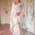 White-pink color muga cotton weaving zari border sarees